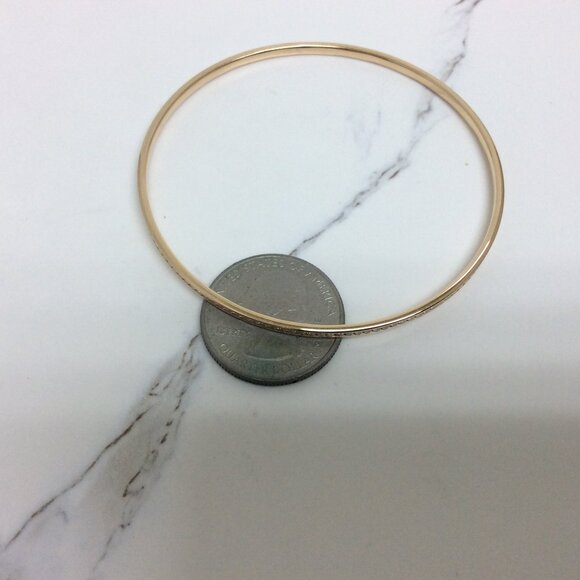 14K Yellow Real Solid GOLD BANGLE CZ Zirconia Bangle Bracelet 6.70gr 71/2'' - Picture 3 of 8